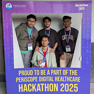 Hackathon 2025, team at the photo frame