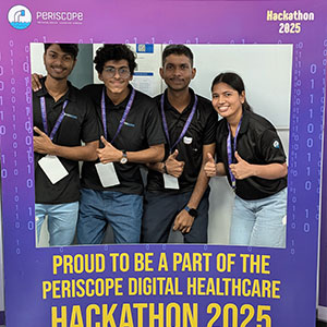 Hackathon 2025, team at the photo frame