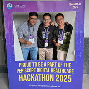 Hackathon 2025, participants at the photo frame