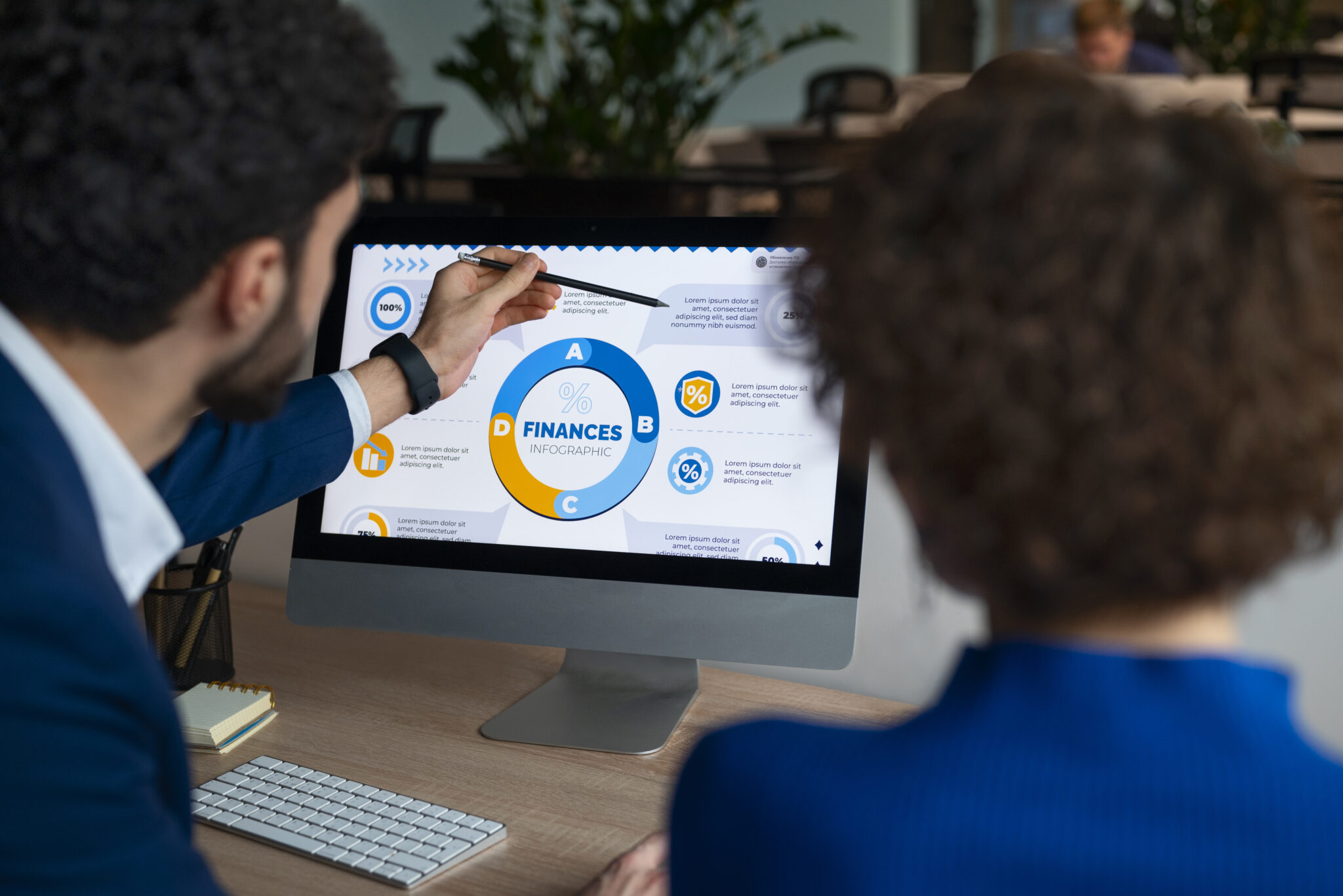Financial services team reviewing performance after platform modernization