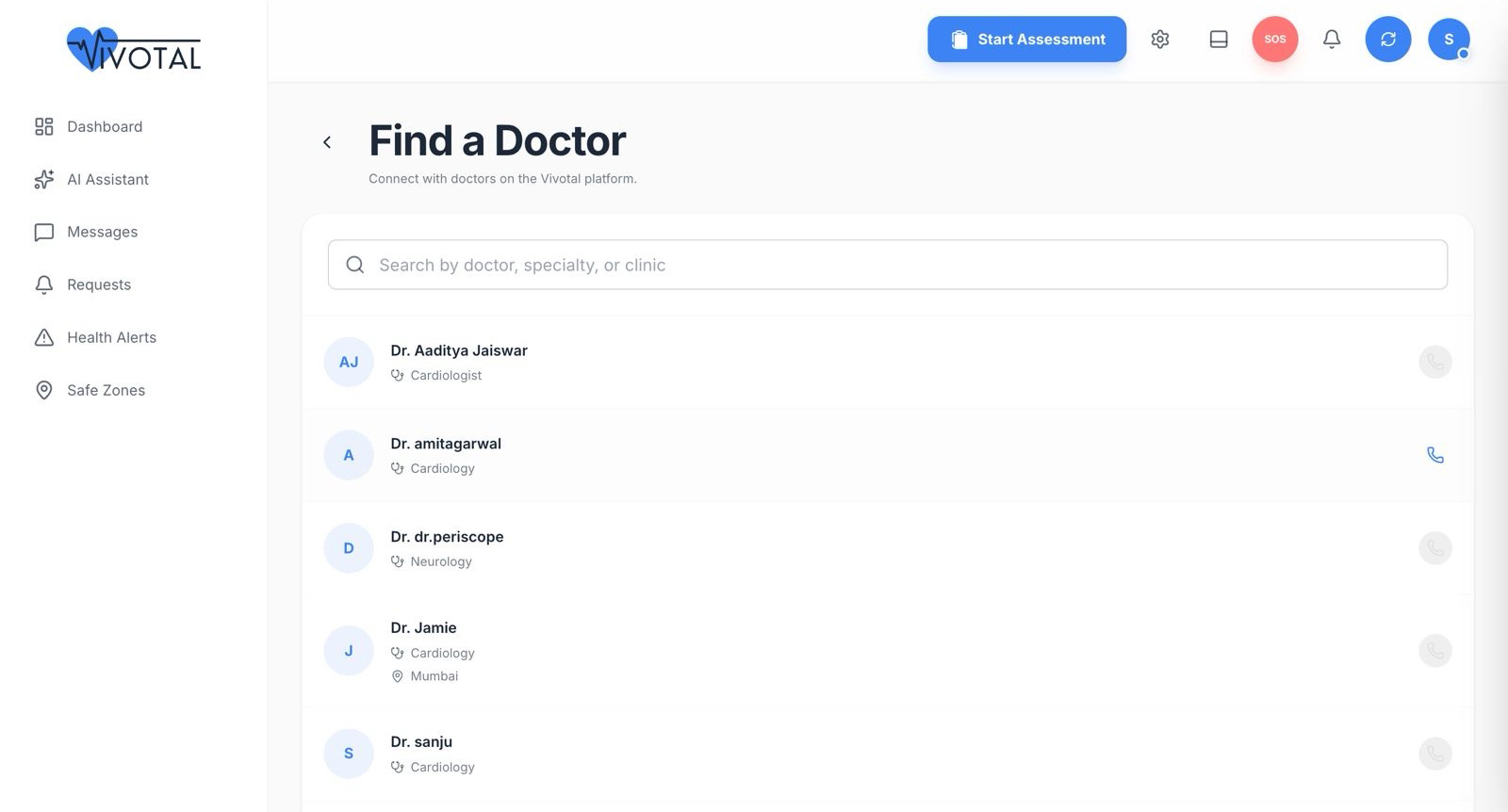 Find a doctor in the care network