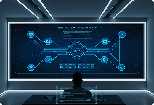 Healthcare API integration hub dashboard